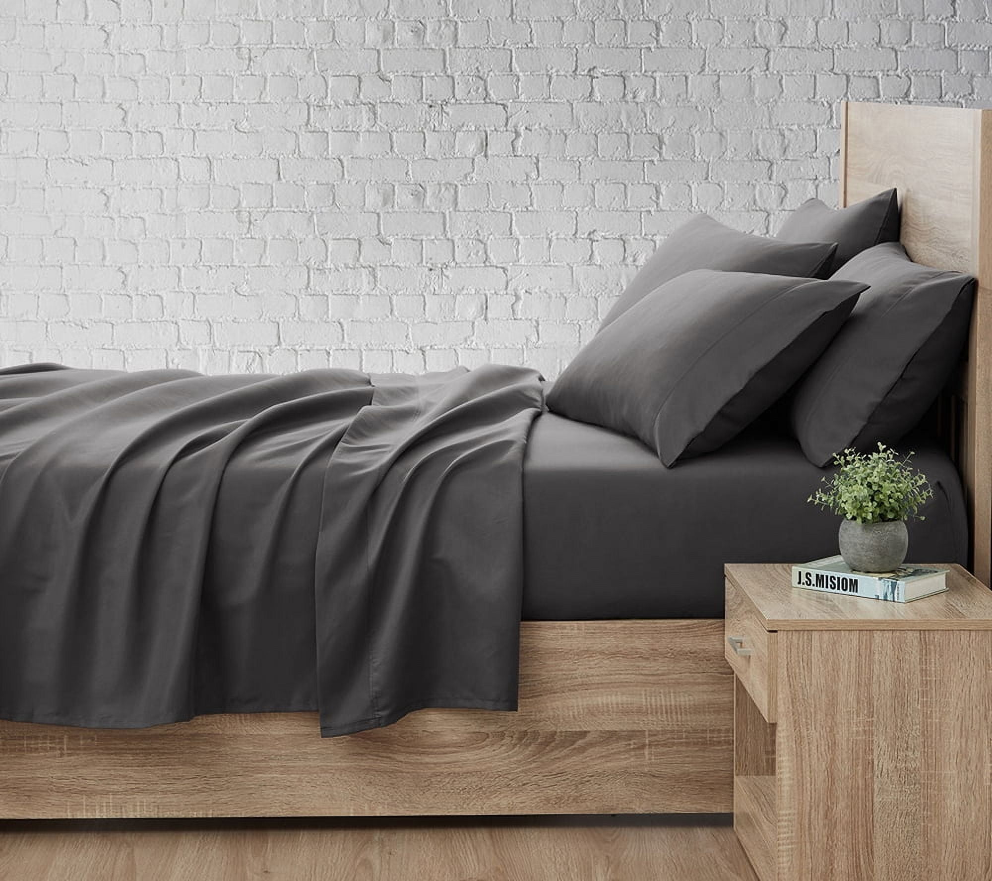 Serta So Soft 4-Piece Dark Gray Sheet Set, King
