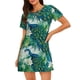 thumbnail image 1 of Disketp Peacock And Flowers para Camisón Corto de Manga Corta para Mujeres, Camisón Cómodo con Escote Redondo, Bonito y Confortable, 1 of 6