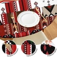 thumbnail image 4 of Floral Boho Style Round Tablecloth with Elastic Band, 44 Inch Fits 38-42 Inch Tables Stain Resistant, 4 of 7