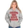 thumbnail image 3 of Training For Movie Marathon Unisex Fleece Graphic Zip Up Hoodie Brisco Brands 2X, 3 of 5