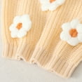 thumbnail image 7 of KIMI BEAR Infant Baby Girls Sweaters 2-3T Baby Girls Pullover Sweaters Flower Long Sleeves Pullover Warm Clothes Beige 18-24 Months, 7 of 7