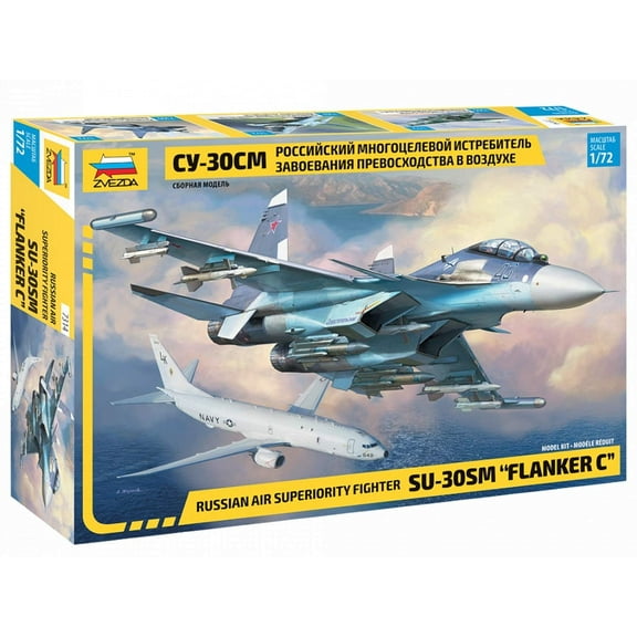 Zvezda 7314 - Russian Air Superiority Fighter SU-30SM Flanker C- Plastic Model Kit Scale 1/72 Lenght 12.3" / 31.4 cm 385 Details