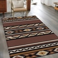 thumbnail image 4 of 4x6 Area Rugs, Brown Boho Non-Skid Rubber Backing Large Rectangle Rugs - Living Room Bedroom Home Office, Vintage Ethnic Tribe Retro Abstract Art Indoor Floor Mat Carpets Washable Rug, 4 of 9