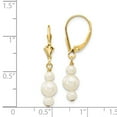 thumbnail image 2 of 14k Yellow Gold 3-3.5mm and 5-5.5mm Triple Freshwater Cultured Pearl Leverback Dangle Earrings - Mea - Measures 29x6mm W, 2 of 4