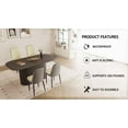 thumbnail image 6 of Medieval Modern Brown MDF Dining Table and PU Dining Chair Set with Black Metal Legs for Home Kitchen Family Gatherings, 6 of 9