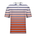 thumbnail image 5 of Dagugfen Mens Tops Summer Button V Neck Short Sleeve Slim Lightweight Gradient Color Travel Casual Tops Striped, 5 of 5