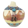 thumbnail image 2 of Southwestern Aztec Mayan Desert Mountains Dreamcatcher Feathers Floral Vase, 2 of 6