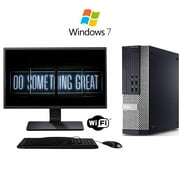 Dell Optiplex 7010 Desktop Tower Core i5 3.20GHz 16GB 240SSD HDD DVD Windows 7 Pro WiFi- Used-like New with 19" LCD Monitor