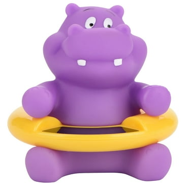 Termómetro de baño Nikou para bebé con pantalla de temperatura hipopótamo morado