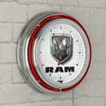 thumbnail image 2 of RAM Logo White Retro Neon Analog Wall Clock with Pull Chain, 2 of 5