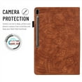 thumbnail image 6 of Dteck Retro Flower Pattern Leather Case for Samsung Tab S6 10.5" SM-T860 T865,Folio Flip Kickstand Card Holder Strap Shockproof Cover 10.5 inches,Brown, 6 of 6