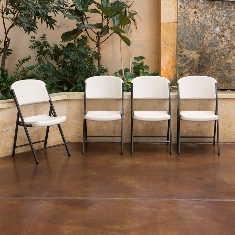 Lifetime Folding Chair Indoor Outdoor Commercial Black 4 Pack