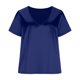 thumbnail image 2 of TaTaai Women's Business Casual V Neck Short Sleeve Shirt, Satin Lightweight Drape, for Office Daily Party Weekend Wear Gift, 2 of 6