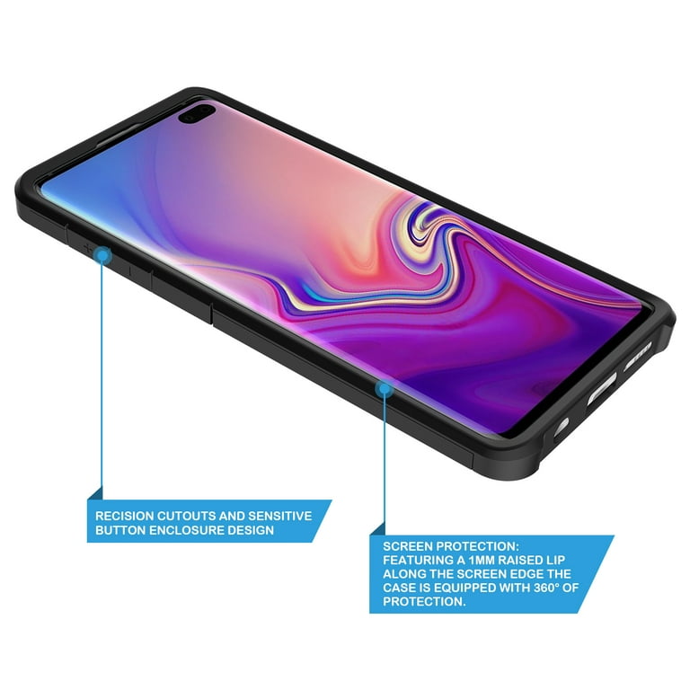 Samsung Galaxy S10 Plus Case, Rosebono Slim Hybrid Shockproof Hard