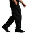 thumbnail image 3 of Men Soft Knit Cargo Sweatpants Sevevn Oversized Side Patch Utility Pockets Elastic Waist Wide Straight Leg Solid Loose Trousers For Street Sports And Daily Relax Wear, 3 of 8