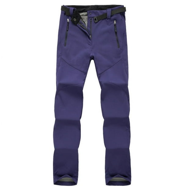 Pantalones de exterior para hombre, resistentes al viento, impermeables, gruesos, cálidos, de caparazón suave, para escalada, de forro polar, para mujer