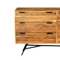 thumbnail image 5 of The Urban Port 58 Inch Acacia Wood Sideboard with 6 Drawers and Iron Base, Brown, 5 of 5