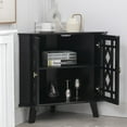 thumbnail image 2 of Eclife 32" Free-Standing Corner Sideboard Cabinet with 2 Doors and 2-Tier Shelves, 2 of 8