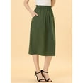 thumbnail image 3 of DARING DIVA Women's Cotton A-Line Midi Skirt with Pockets XL Army Green, 3 of 6