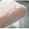 thumbnail image 4 of Raven I Contemporary Faux Fur Acrylic Ottoman, Pink, 4 of 4