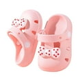 thumbnail image 3 of GBSYEWXS Slippers Clogs For Boys Girls Trendy Adjustable Ankle Strap Bow Print Closed Toe Pool Pink Children Toddler Water Shoes Eva Size 6-12 Months, 3 of 3