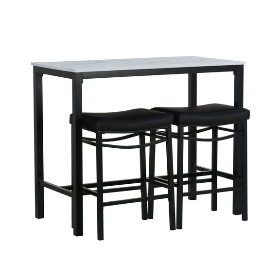 Linon Betty 3PC Faux Marble Pub Set