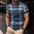 thumbnail image 2 of CONZONE Men's Polo Shirt Short Sleeve Casual Polo Shirt for Men Plaid Breathable Slim Fit Cozy Summer Golf Shirts, 2 of 7