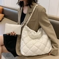 thumbnail image 5 of Bolso bandolera de nailon de gran capacidad con cadena y un solo hombro, color blanco, 5 of 5