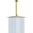 thumbnail image 1 of TRAHOO-Rain Shower Head With Shower Arm, Ceiling Mount Square Shower Head, Stainless Steel Ceiling Rainfall Showerhead- Waterfall Full Body Coverage (8 Inch Shower Head with Arm, Chrome Gold), 1 of 4