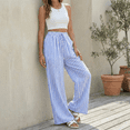 thumbnail image 2 of SOMER Women’s Wide Leg Pants Elastic Waist Striped Drawstring Lightweight Palazzo Pants Casual Lounge XL, 2 of 7