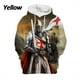 thumbnail image 2 of Nueva sudadera con capucha de los Caballeros Templarios a la moda para hombre, sudadera de calle de manga larga con estampado 3D genial, ropa informal para hombre, sudaderas con capucha, 2 of 5