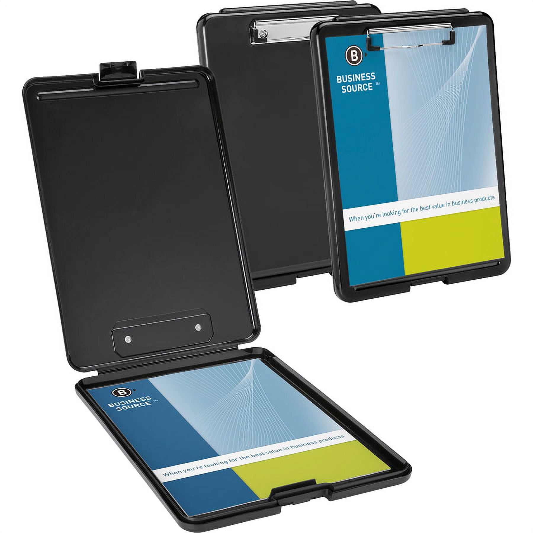 Business Source Plastic Storage Clipboard - Black - 12 / Carton
