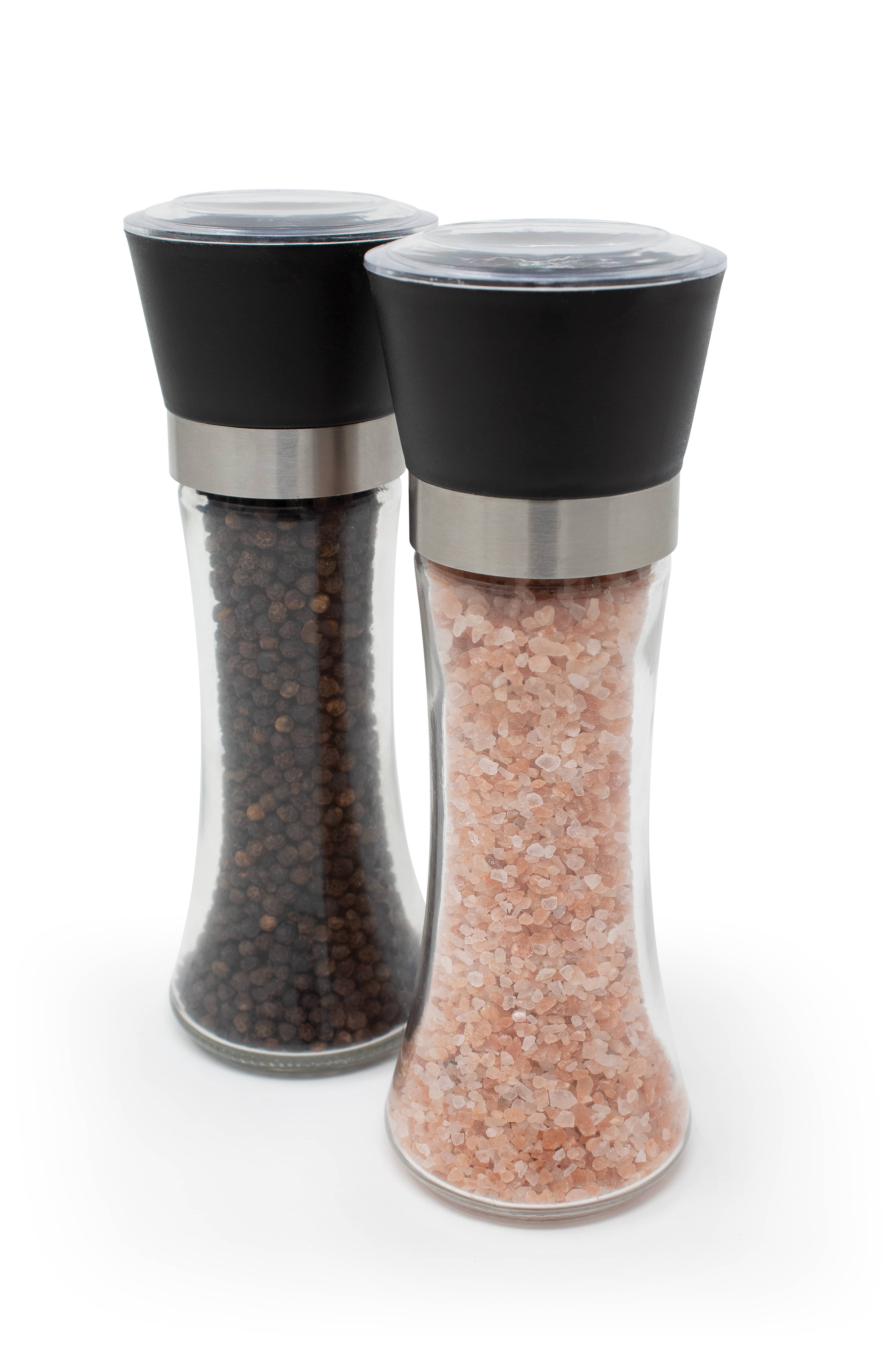 Kamenstein 7.5inch 180ml S&P Grinder, Filled and ready to use - includes black peppercorns and pink Himalayan coarse salt