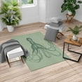 thumbnail image 1 of Octopus Turkish Area Rug, Monochrome Marine Animal Tentacles in Sketch Subaquatic Life Art, Soft Carpet for Living Room Decor with Distressed Look, 6.6' X 9.6', Laurel Green, by Ambesonne, 1 of 4