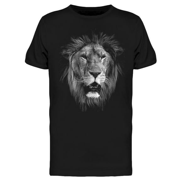 Lion's Face Portrait T-Shirt Men -Image by Shutterstock, Male Large