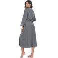 thumbnail image 4 of EA'S SECRET 100% Cotton Womens Long Robe Lightweight Kimono Bath Robe with Pockets(Deep Gray,S), 4 of 10