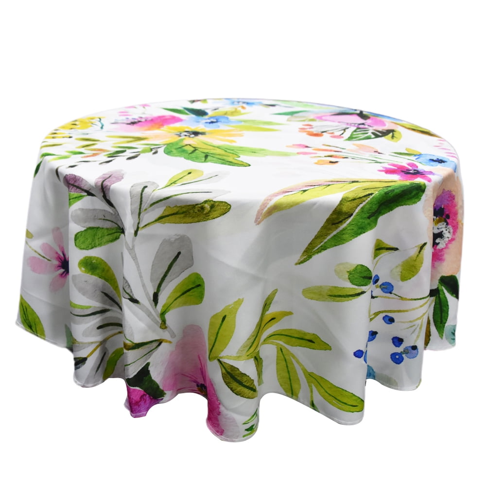 Party Tablecloth Waterproof Floral Tablecloth, Summer Tablecloth, Round
