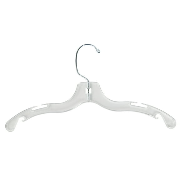 SSWBasics 14 inch Clear Plastic Junior Dress Hangers - Case of 100