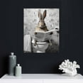 thumbnail image 4 of GOSMITH Cute Rabbit Bathroom Wall Art - Farmhouse Style Animals Bathroom Wall Decor Black and White Canvas Wall Art Ready To Hang for Living Room,Bedroom,Bathroom Decor 16x20"/ 12x16", 4 of 4