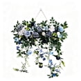 thumbnail image 2 of JHyouerji Artificial Rose Front Door Swag Wreath 24x10x1 Inch Blue All Season Farmhouse Hanging Floral Decor for Wedding Holiday, 2 of 8