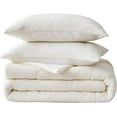 thumbnail image 4 of Chezmoi Collection Zane 3-Piece Sherpa Comforter Set, Triangle Quilting Reversible Washed Microfiber Bedding, King, White, 4 of 9