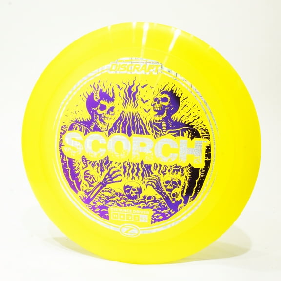 Discraft Reimagined Z Scorch Disc Golf Distance Driver, Pick Your Disc 173-174g Yellow w/ Purple Stamp