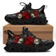 thumbnail image 1 of Zapatillas informales para hombre, estilo punk, con diseño de calavera, planas, con cordones, transpirables, para caminar, 1 of 6