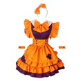 thumbnail image 1 of Disfraz de Halloween para mujer, traje de calabaza, uniforme de mucama, juego de rol, vestido de manga corta de anime japonés Lolita con cuello en V, XL, amarillo, 1 of 5