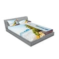 thumbnail image 2 of Ambesonne Ocean Fitted Sheet & Pillow Sham Set, Home Porch View Moroccan, Queen, Multicolor, 2 of 2