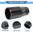 thumbnail image 4 of 1 Pc Exhaust Tip 1.8" - 3.0" Inlet 3.9" Outlet 7.3" Length Tailpipe Universal Car Bolt on Stainless Steel Titanium Tone Rear, 4 of 7