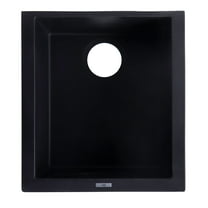 ALFI brand AB1720UM-BLA Black 17" Undermount Rectangular Granite Composite Kitchen Prep Sink