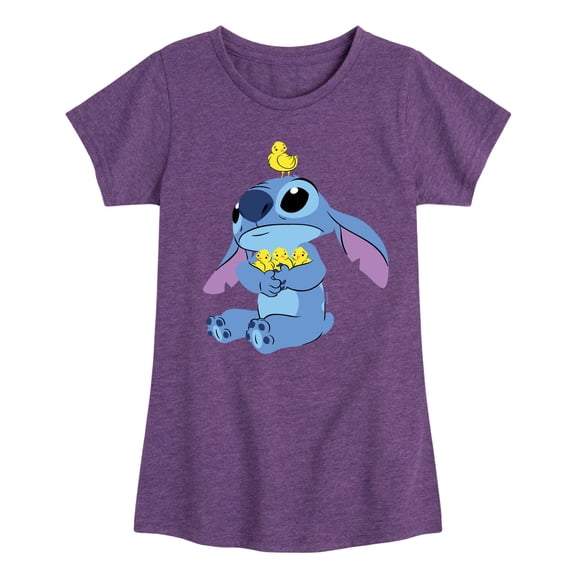 Lilo & Stitch - Stitch And Chicks - Youth Girls Fitted Short Sleeve T-Shirt