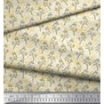 thumbnail image 3 of Soimoi Yellow Cotton Cambric Fabric Silhouette Branch Leaves Decor Fabric Printed Yard 42 Inch Wide, 3 of 3