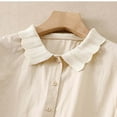 thumbnail image 4 of Censtreet Womens Button Down Shirts Cotton Linen Long Sleeve Dress Shirts Casual Summer Tops Work Blouses, 4 of 7